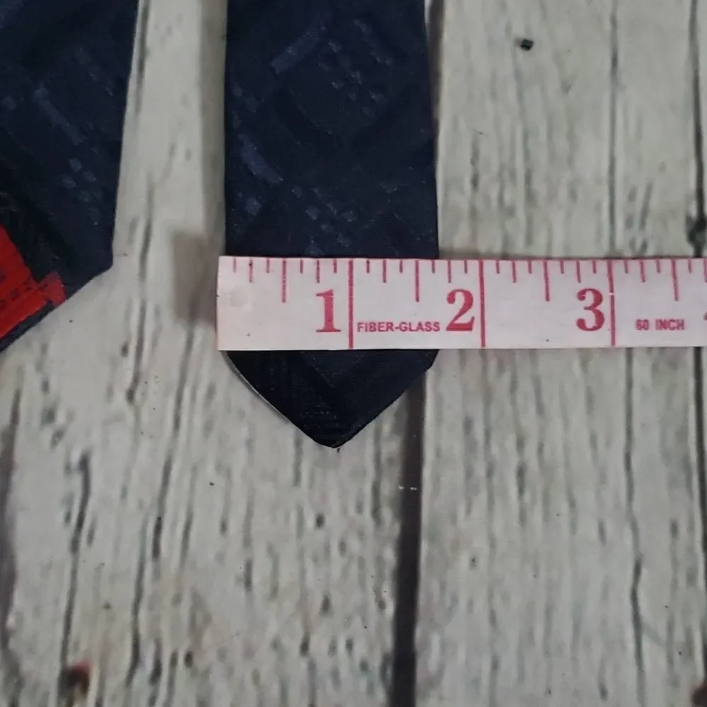 Vintage 70s 80s Navy Blue Red Striped Tie